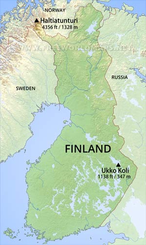 Finland mountains and peaks