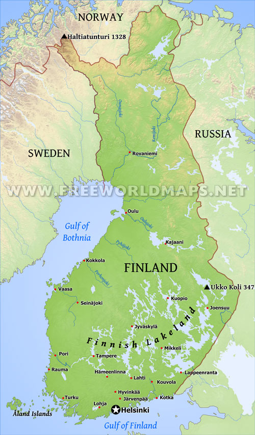 Finland Physical Map