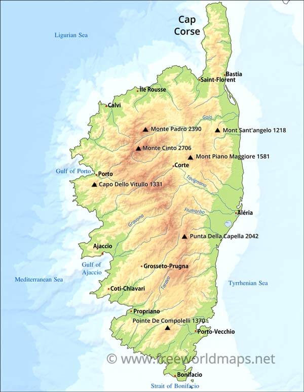 Corsica map