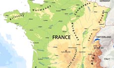 France physical map