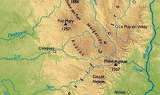 Massif Central map Massif Central map