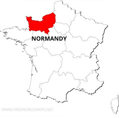 Normandy location on France map