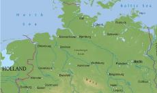 Physical map of Germany