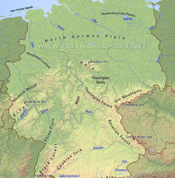 Germany physical map