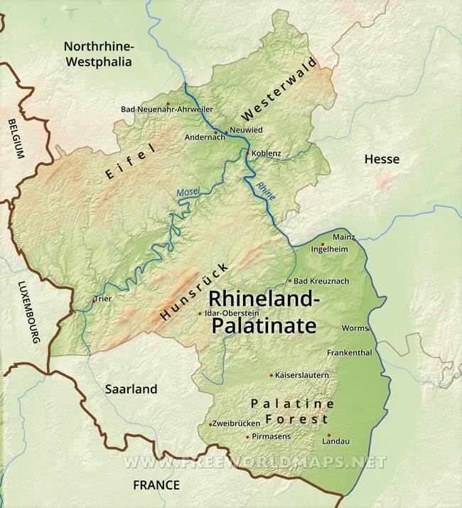 Rhineland-Palatinate map Rhineland-Palatinate map