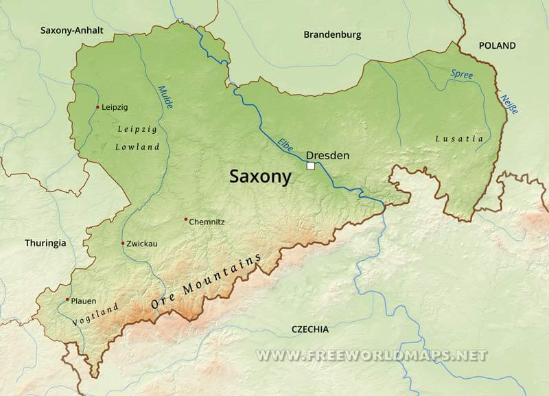 Saxony map Saxony map