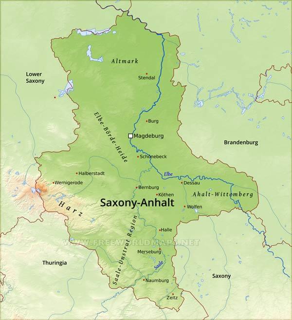 Saxony Anhalt map