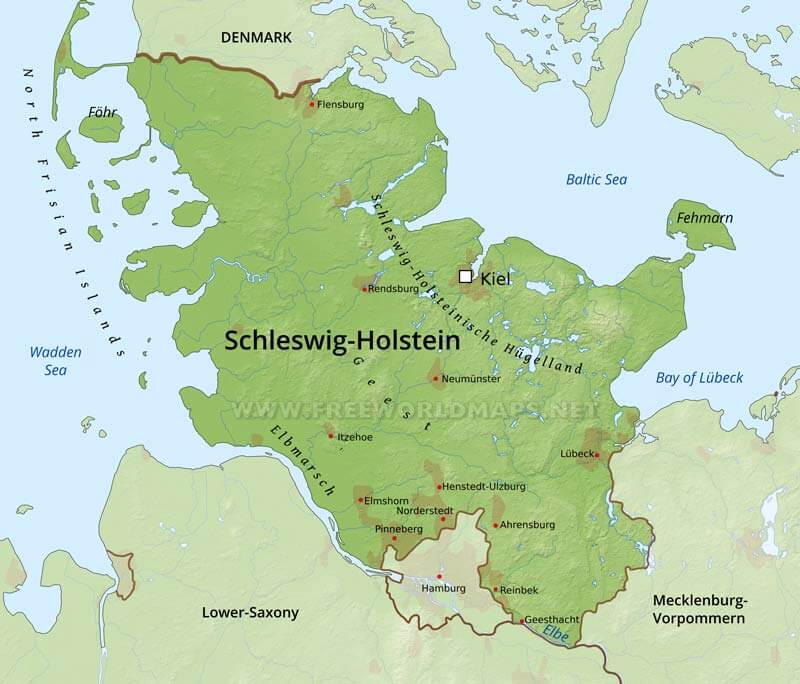 Schleswig-Holstein map Schleswig-Holstein map