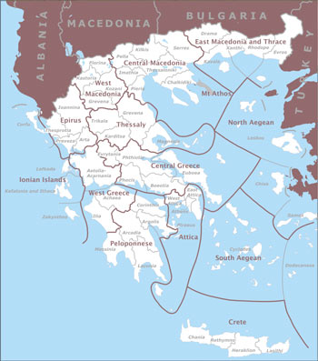 Greece political map