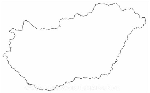 Hungary outline map Hungary outline map