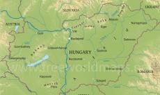 Physical map of Hungary Physical map of Hungary