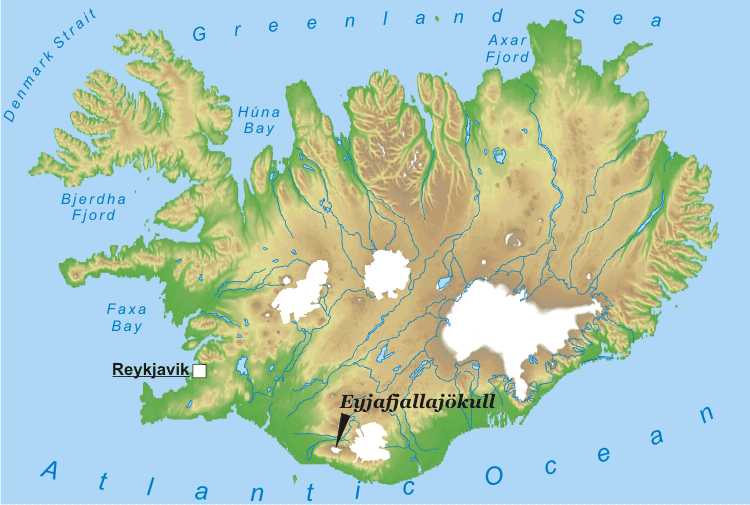 Eyjafjallajökull map