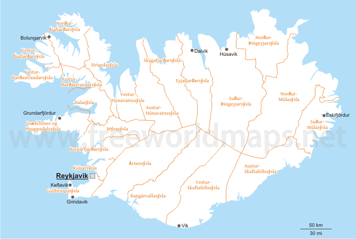 Iceland Political Map