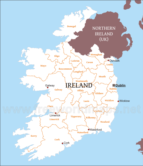 Ireland Political Map