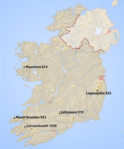 Ireland peaks and mountains Ireland peaks and mountains