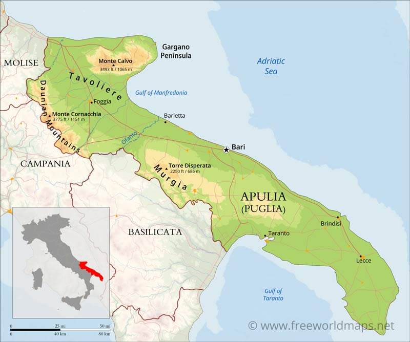 Apulia map Apulia map