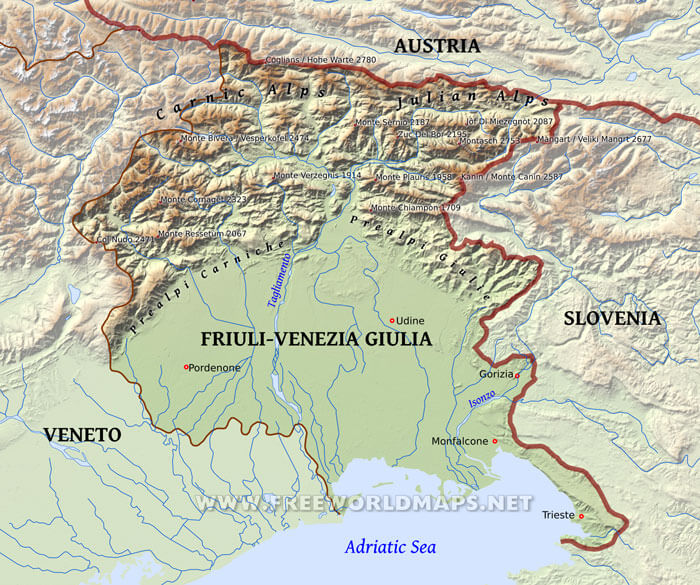 Friuli map Friuli map