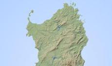 Sardinia blank physical map