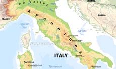 Italy physical map