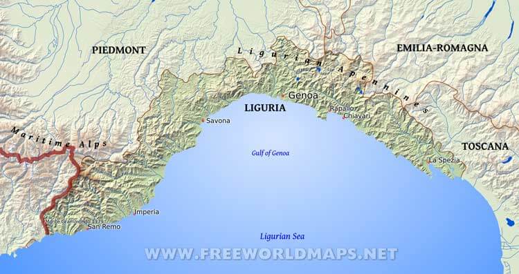 Liguria map