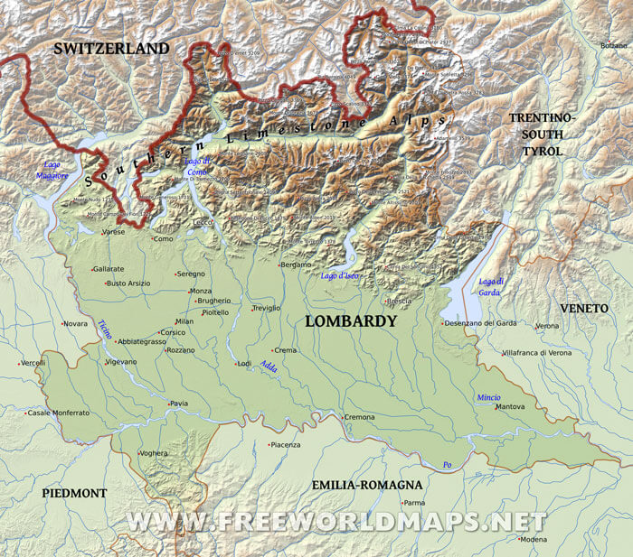 Lombardy map
