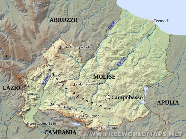 Molise map Molise map