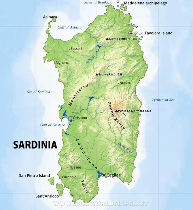 Sardinia map