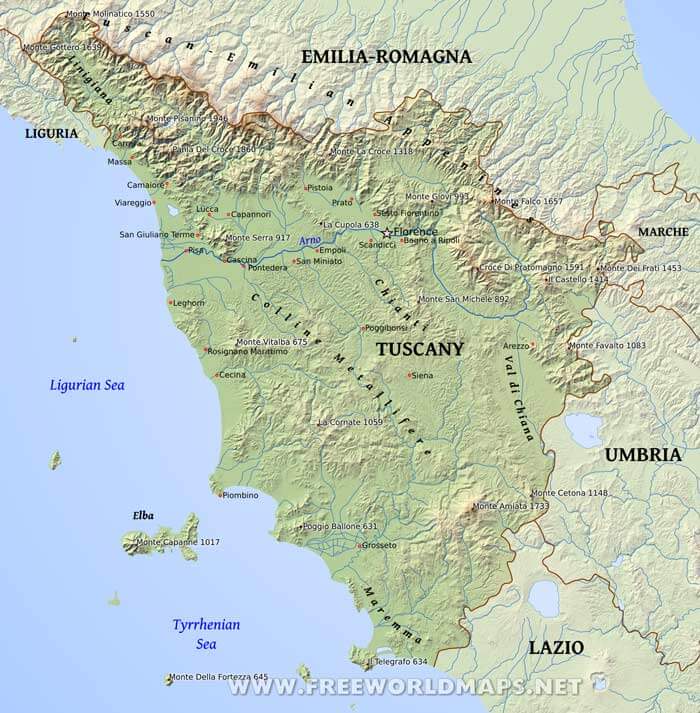 Tuscany map