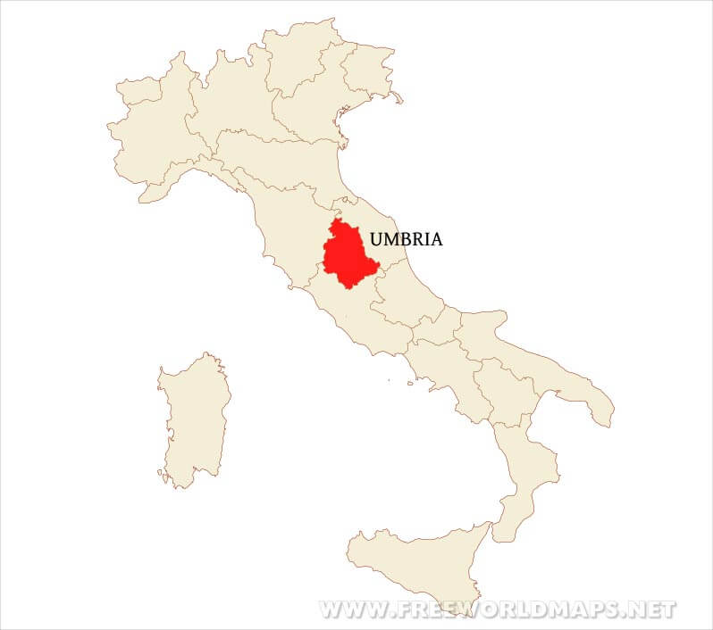 Map Of Italy Umbria Location On - Umbria Location 