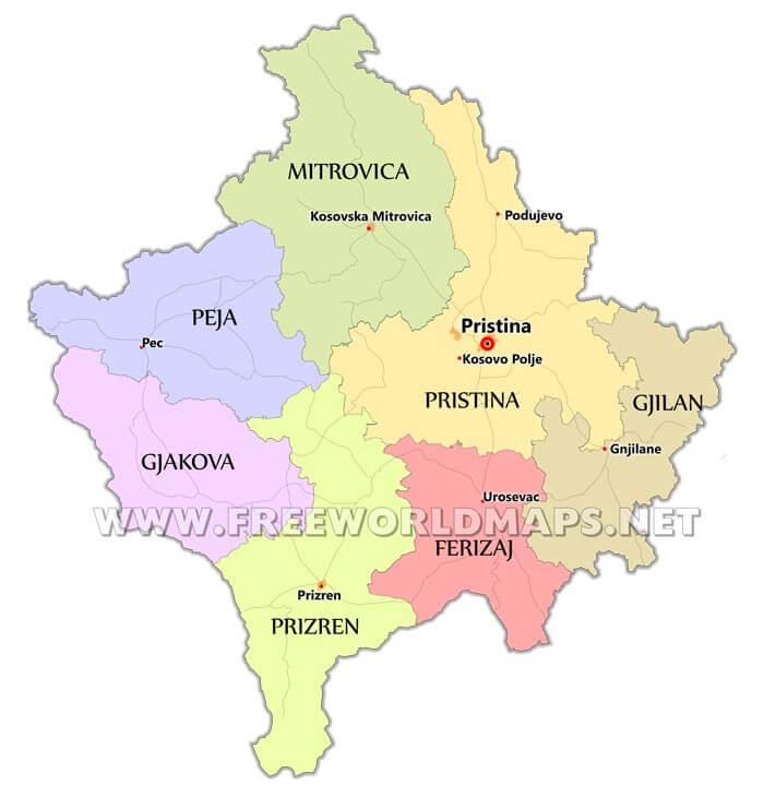 Kosovo Political Map