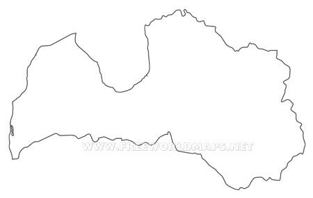 Latvia outline map