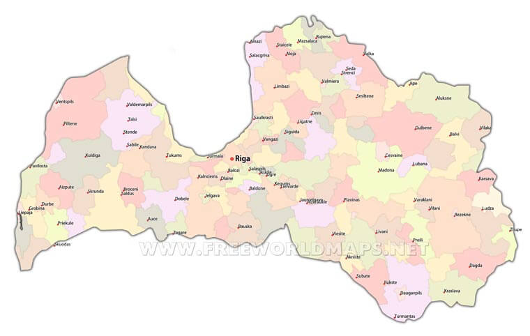 Latvia Political Map