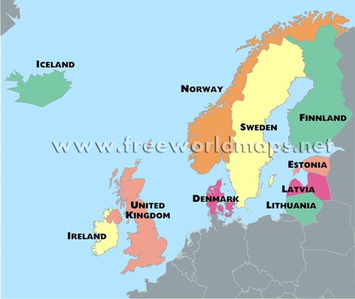 Northern Europe PDF Map
