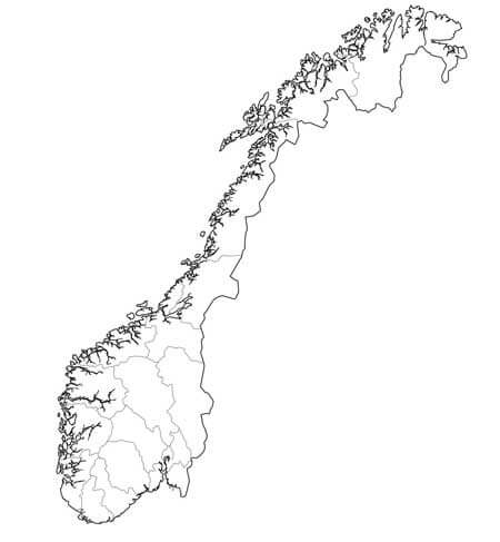 Norway outline map Norway outline map