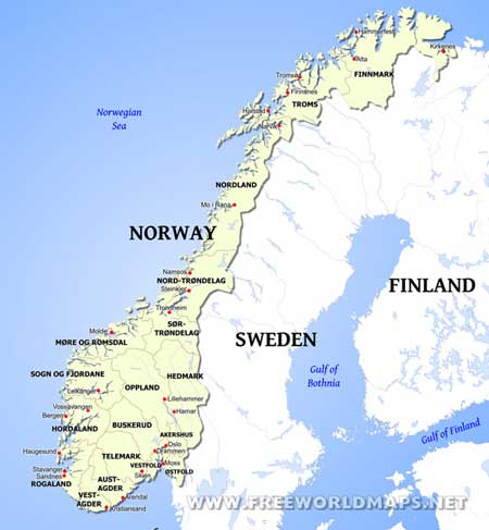 Norway political map