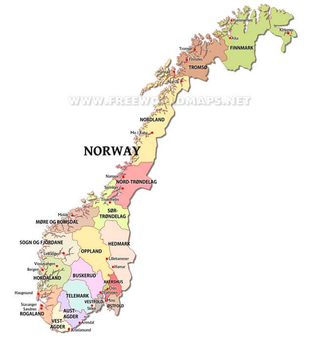 Norway Political Map