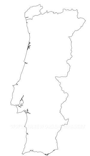 Portugal outline map Portugal outline map
