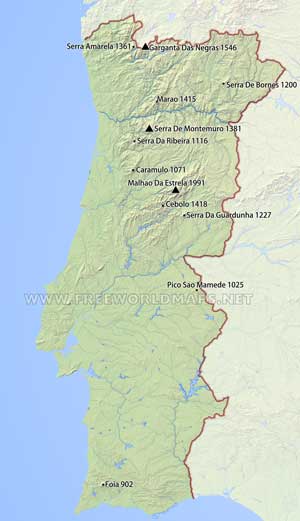 Portugal peaks and mountains Portugal peaks and mountains