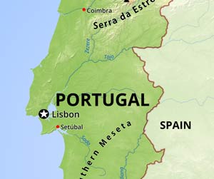 Portugal physical map