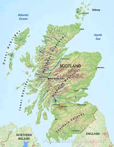 Scotland physical map