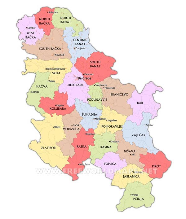 Serbia Political Map