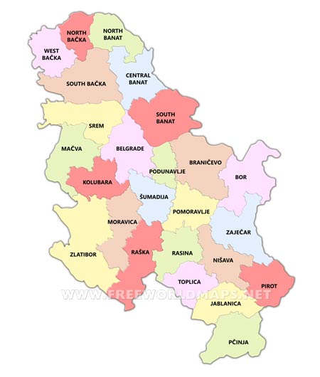 Serbia districts