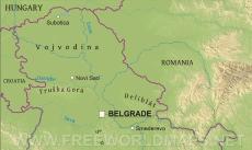 Physical map of Serbia