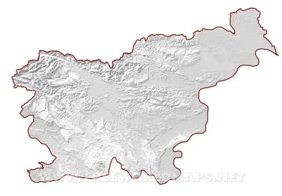 Relief map of Slovenia