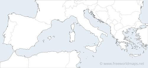 Southern Europe outline hd map