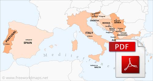 PDF maps of Southern Europe