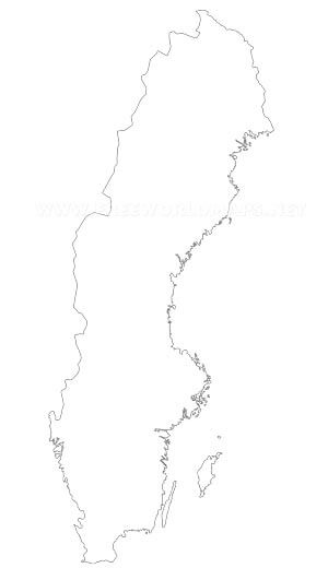 Sweden outline map Sweden outline map
