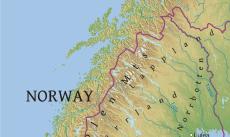 Physical map of Sweden Physical map of Sweden