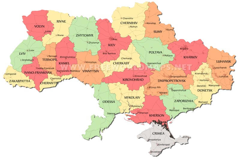 Ukraine Political Map Ukraine Political Map