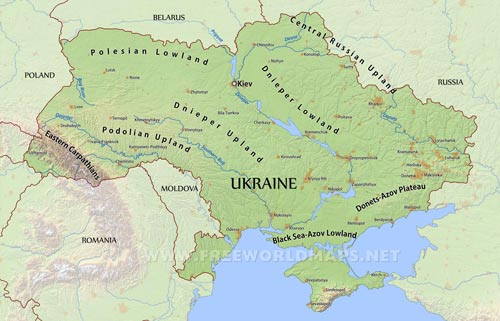 Ukraine physical map